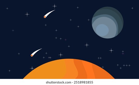 Space theme background full of stars and planets, space background with beautiful colors, elegant background, astronomy, science