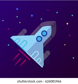 Space theme banners and cards with  rocket, stars, vector design