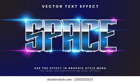 Space theme bright color editable text effect Template