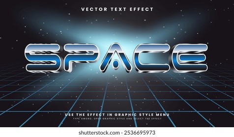 Space theme bright color editable text effect Template Suitable for outer space galaxy theme