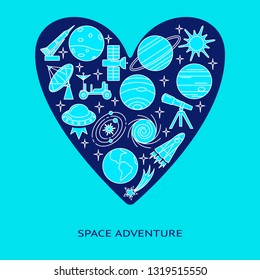 Space theme concept banner with place for text