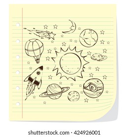 Space theme doodle.