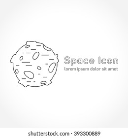 Space theme - line astronomic icon of moon. Modern style vector icon. Cosmos clipart object