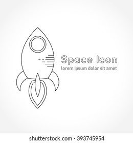 Space theme - line astronomic icon of rocket. Modern style vector icon. Cosmos clipart object
