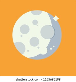 Space theme. Moon satellite. Planet flat design. Good for logo, background, icon etc.