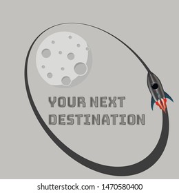 Space theme. Moon satellite. Planet flat design. Good for logo, background, icon etc. Trendy graphic style isolated on background
