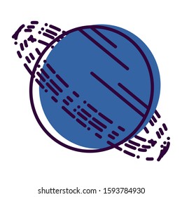 Space theme outline icon: planet. Vector illustration.