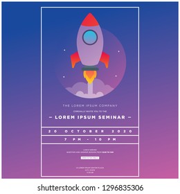 Space Theme Party Invitation Design with Where and When Details