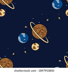 Space theme pattern. Idea for fabrics and photo backgrounds, wrapping paper