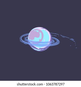 Space theme. Planet in outer space. Vector illustration.