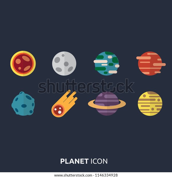 Space Theme Planets Comets Star Sun Royalty Free Stock Image