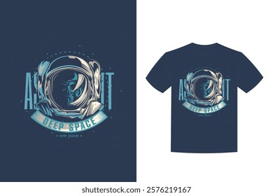 space theme t shirt design with illustration dead astronaut