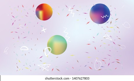 A space themed background illustration. Creative hi-res and fresh. Illustration, bright. Stars, planets, signs. Colorful universe new space background.