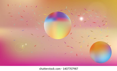 A space themed background illustration. Illustration, modern. Creative hi-res and fresh. Stars, planets, signs. Colorful universe new space background.