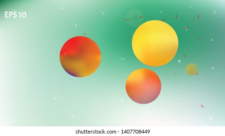 A space themed background illustration. Professional hi-res and fresh. Illustration, color. Stars, planets, signs. Colorful universe new space background.