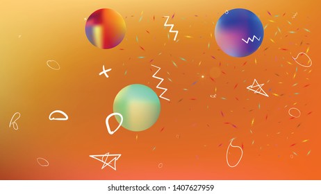 A space themed background illustration. Usefull hi-res and fresh. Illustration, blur. Stars, planets, signs. Colorful universe new space background.
