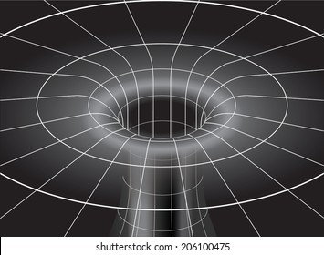 Space Time Distortion around a Black Hole in Space