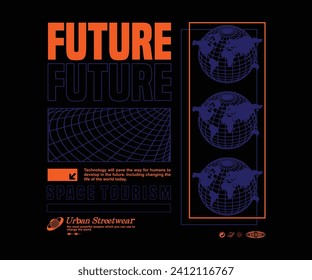 space tourism future world aesthetic t shirt design, vector graphic, typographic poster or tshirts street wear and Urban style