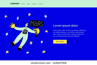 Space Tourism Guide. Future career concept.