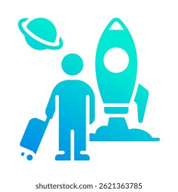 Elemento de icono de turismo espacial para diseño