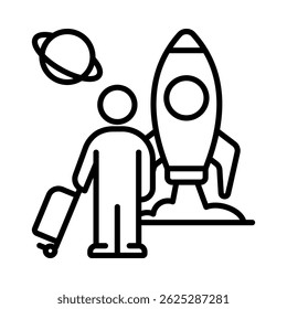 Space Tourism Icon Element For Design