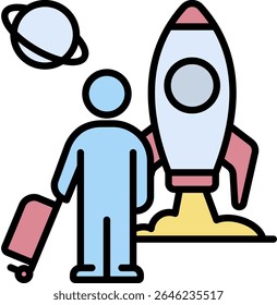 Space Tourism Icon Element For Design