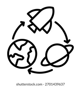 Elemento De Icono De Turismo Espacial Para Diseño Y Vector