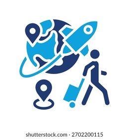 Space Tourism Icon Mixed Vector Illustration