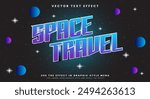 Space Travel editable text effect template with shining stardust