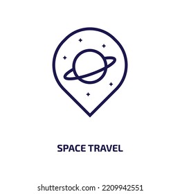 Space Travel Icon From Astronomy Collection. Thin Linear Space Travel, Space, Travel Outline Icon Isolated On White Background. Line Vector Space Travel Sign, Symbol For Web And Mobile