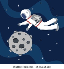 Space travel illustration. Astronaut travel space. Space exploration.