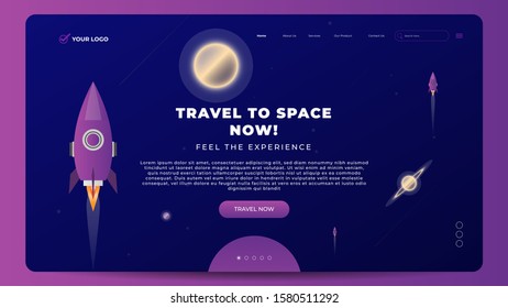 Space Travel Purple Pink Modern Landing Page Background