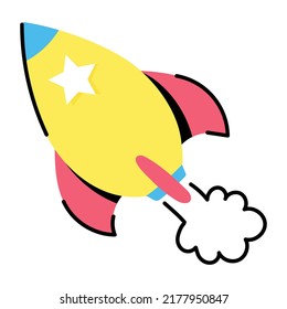 Raumfahrt, Vektordesign der Rakete 
