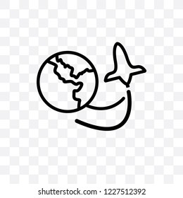 Space travel vector linear icon isolated on transparent background, Space travel transparency concept can be used for web and mobile