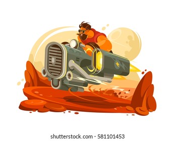 Space traveler explores planet
