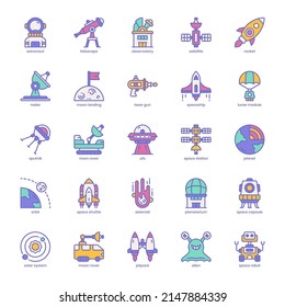 Space Traveler icon pack for your website design, logo, app, UI. Space Traveler icon filled color design. Vector graphics illustration and editable stroke.