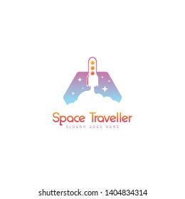 Space Traveller Logo Template Rocket Logo Stock Vector (Royalty Free ...