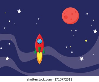 Space travelling to the Mars. 
