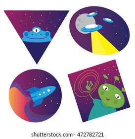 space trip icon set