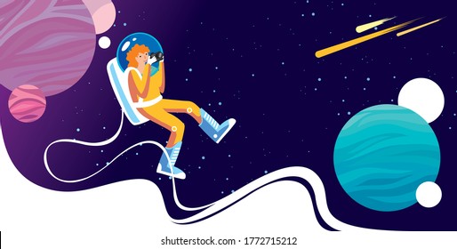 Space trip. Space. Universe. Space background with abstract shape and planets. Vector illustration