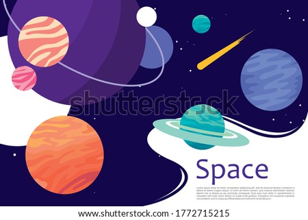 Space trip. Space. Universe. Space background with abstract shape and planets. Vector illustration