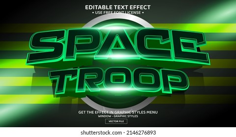 Space troop 3D editable text effect template