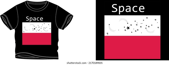 space t-shirt design background color is a black and t-shirt color is a black beautiful color and beautiful design