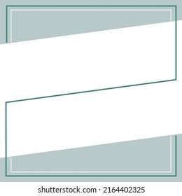 Space for two photos or text. Light green frame. Vector shape. Template, banner, cover, layout, sheet or document.