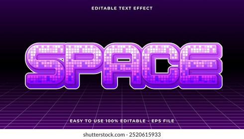 efecto de texto editable premium de tipografía espacial, texto brillante 3D