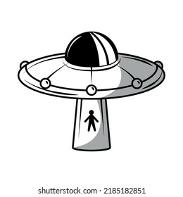 space ufo abduction icon isolated