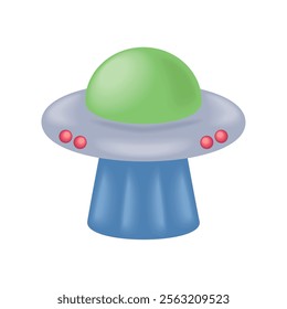 space ufo cartoon isolated design