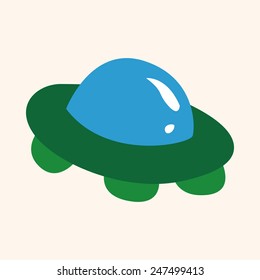 Space UFO flat icon 