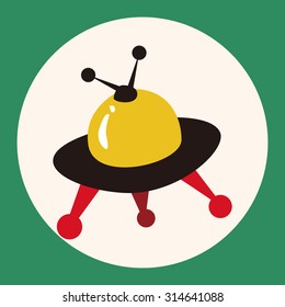 Space UFO flat icon elements background, eps10