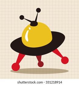 Space UFO flat icon elements background, eps10
